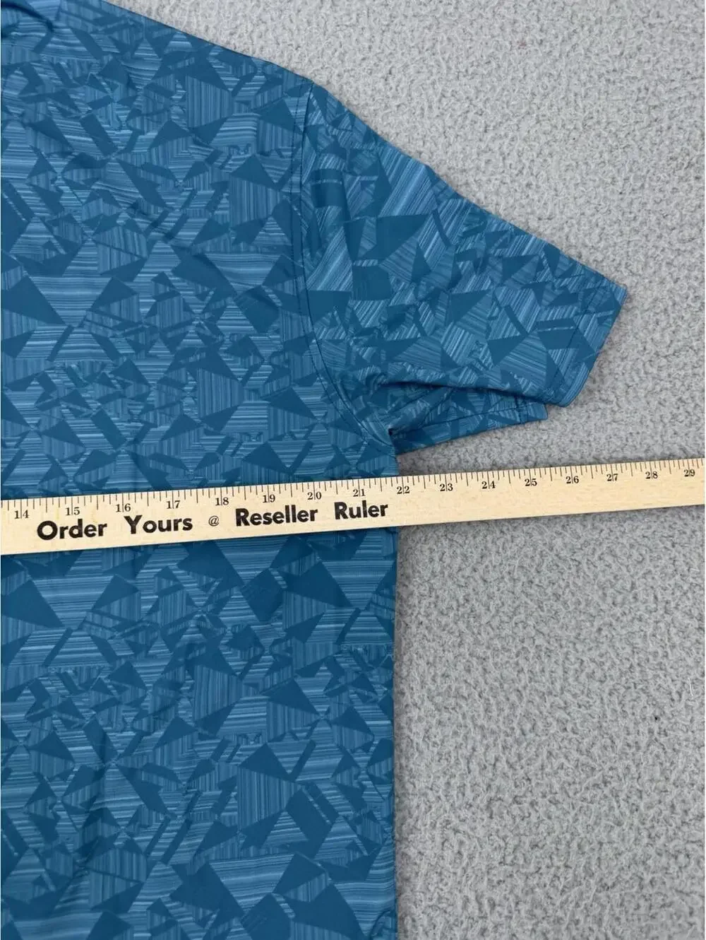 Robert Graham Performance Golf Polo Shirt Mens Medium Blue Hydros Geometric - Picture 6 of 12